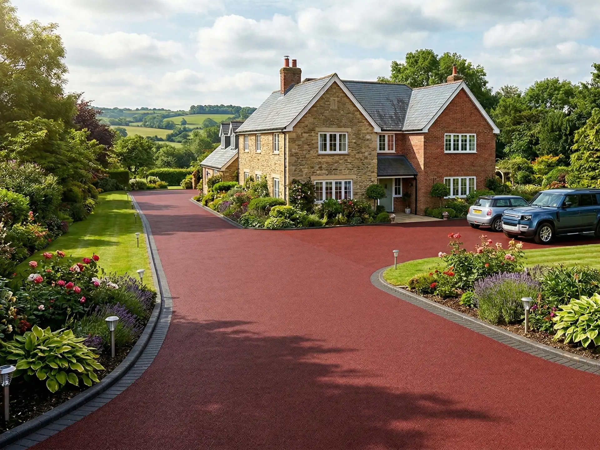 Red Tarmac Driveway